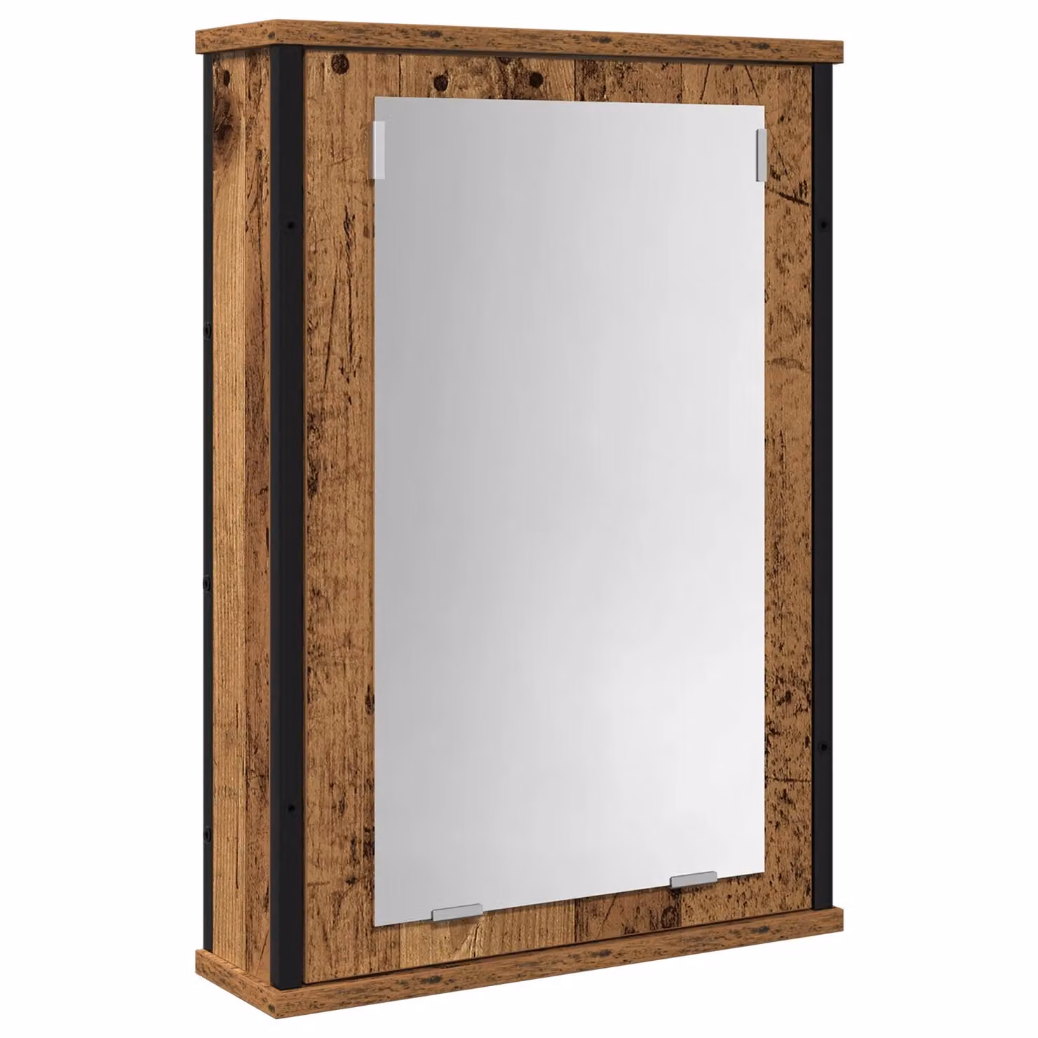 Berkfield Home 2 Piece Brown Industrial Style Bathroom Furniture Set with Mirror Cabinet and Wall Mounted MDF Storage – 3