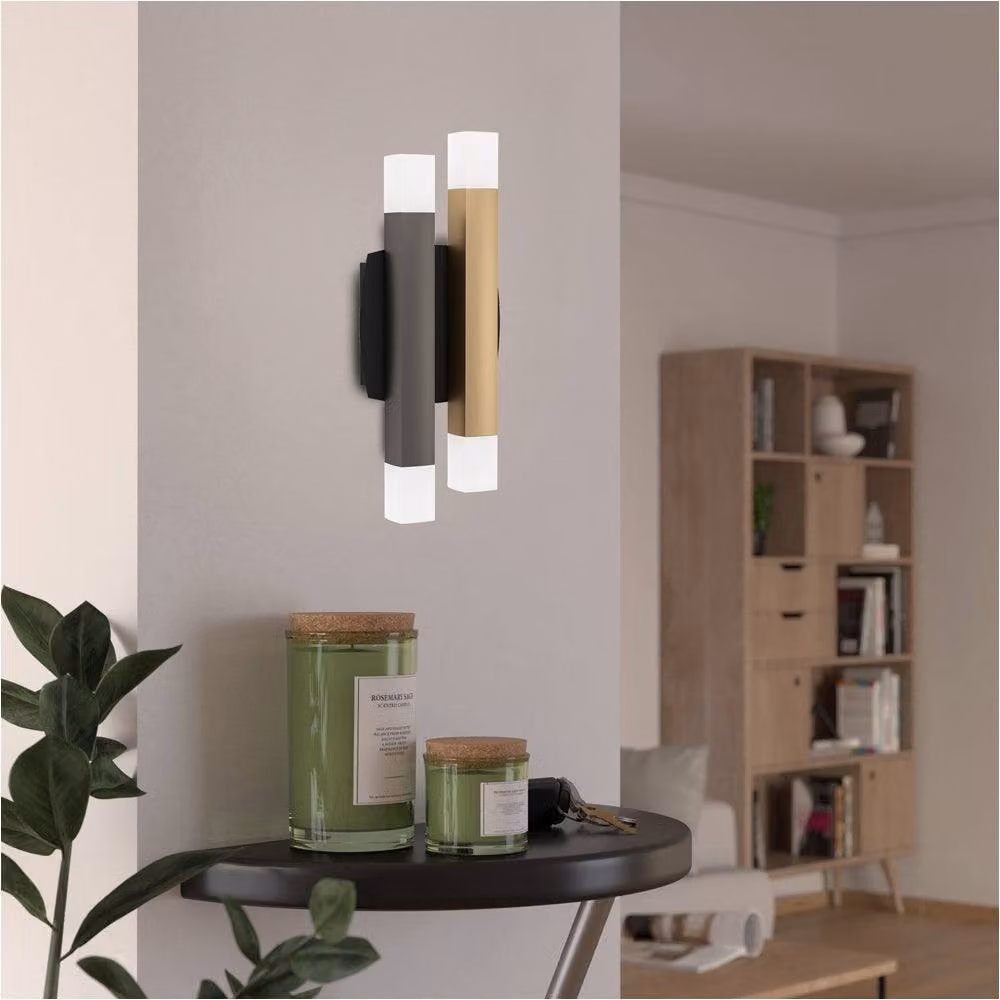 Loops Modern LED Up and Down Indoor Wall Light in Black, Grey and Brown – 3