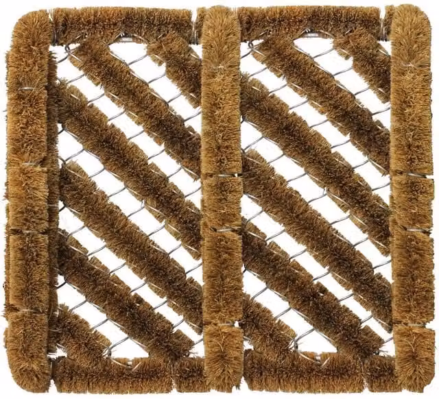 JVL Brown Coir Boot Shoe Scraper Door Mat, W: 30 cm, D: 30 cm, H: 30 cm – 1