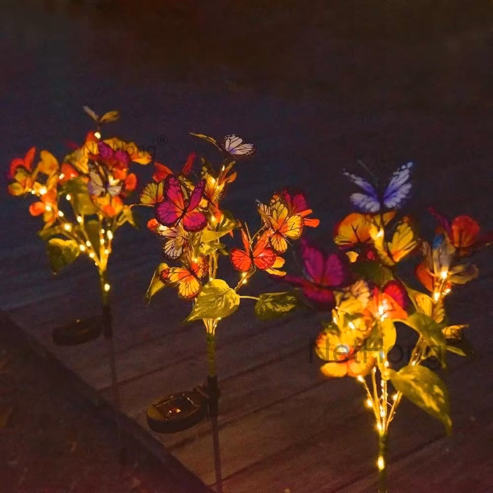 KORVIXA 2 Piece Multicolour LED Solar Butterfly Garden Lights, Height: 100 cm – 2