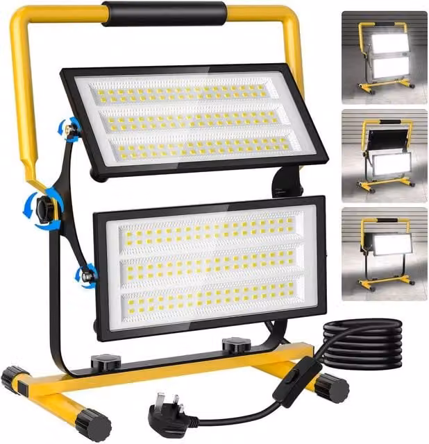 NESTLUNE 200W 20000LM LED Portable Work Flood Light in Yellow