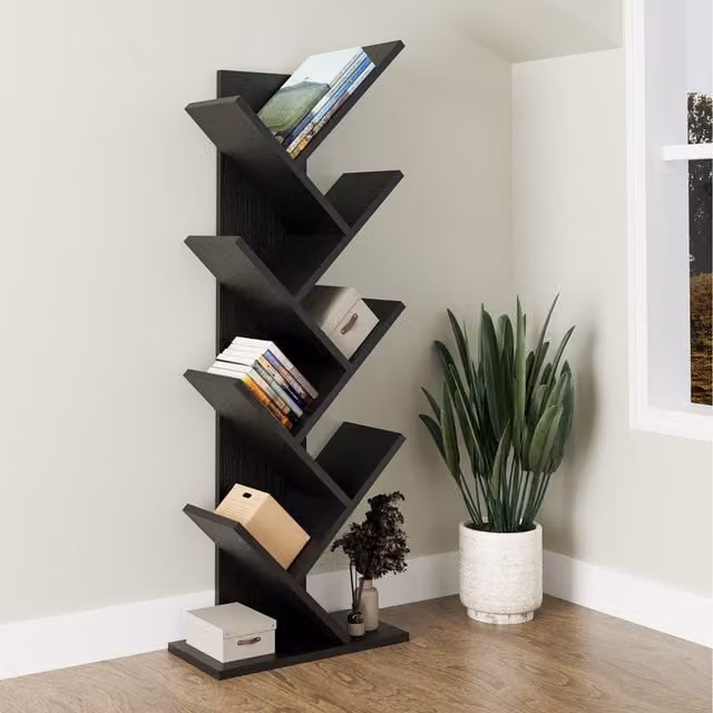 Bimossa Modern Tree Bookcase in Black Matt