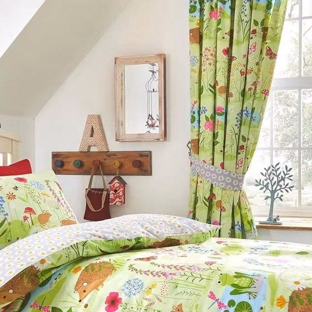 Portfolio Home Green Floral Blackout Pencil Pleat Curtains with Thermal Insulation and Sound Dampening