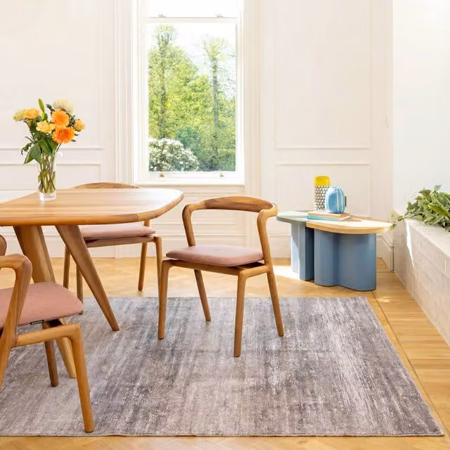 Kukoon Neutral Beige Tonal Abstract Machine Washable Soft Pile Area Rug, W: 240 cm, D: 330 cm