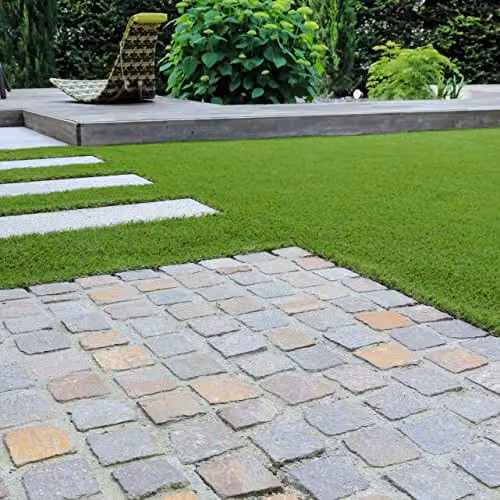GardenKraft Artificial Grass Roll, 15 mm High-Density Dark Green Two-Tone Pile, UV-Stabilised, W: 1 m, L: 4 m – 6