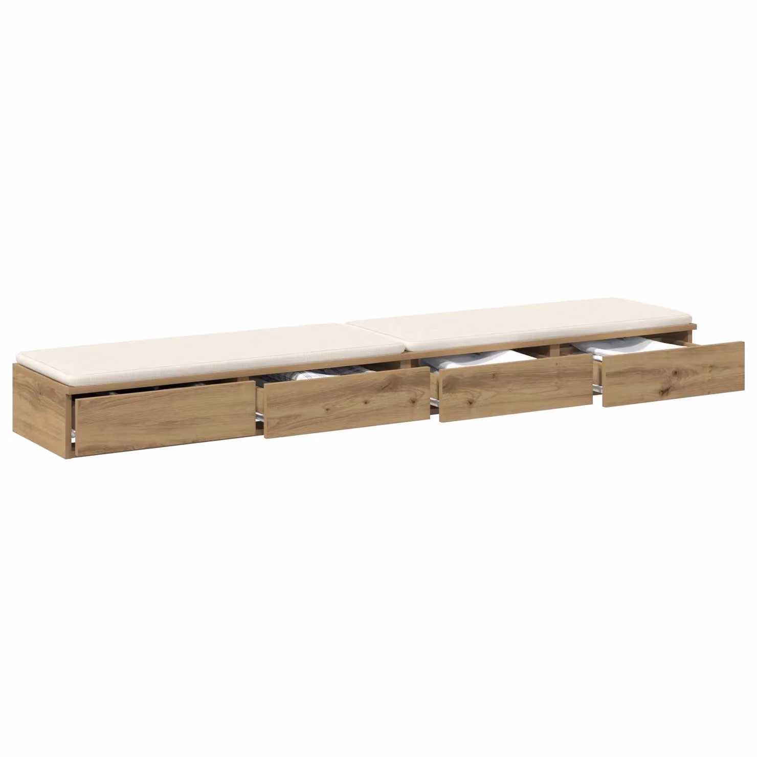 Berkfield Home Artisan Oak Bed Drawers in Brown, W/D/H: 200 x 36.5 x 16.5 cm – 1
