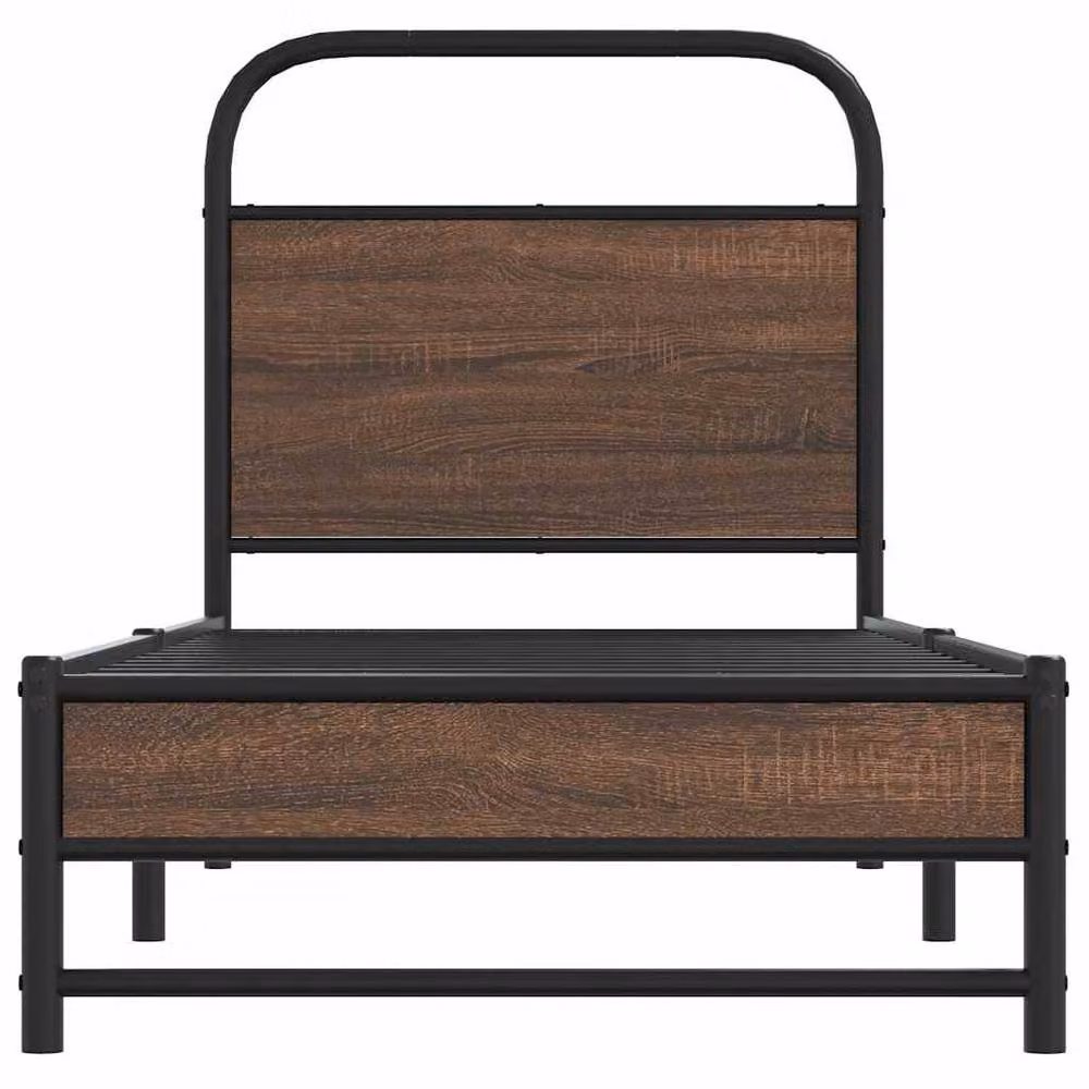 Berkfield Home Elegant Bed Frame in Brown Oak, W/D/H: 190 x 80 x 80 cm – 3