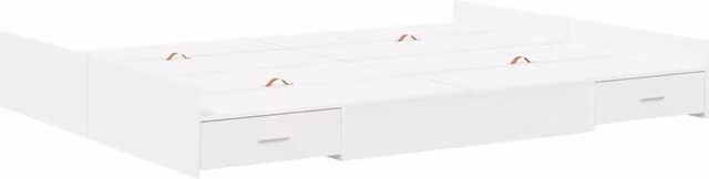 Berkfield Home White Storage Bed Frame with Drawers, W/D/H: 140 x 190 cm