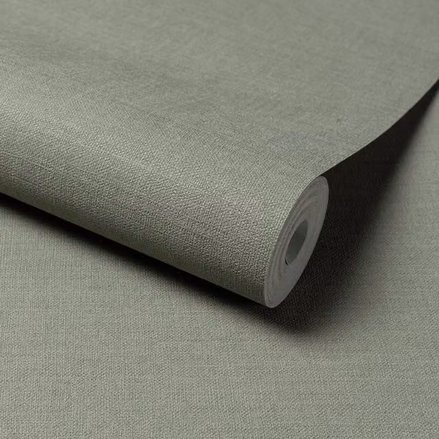 Grandeco Linen Effect Textured Fabric Wallpaper in Petrol Teal
