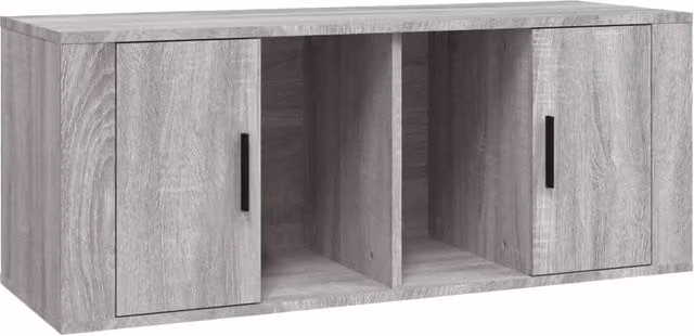 Berkfield Home Modern Grey Sonoma TV Cabinet in Matt Engineered Wood W/D/H: 100 x 35 x 40 cm