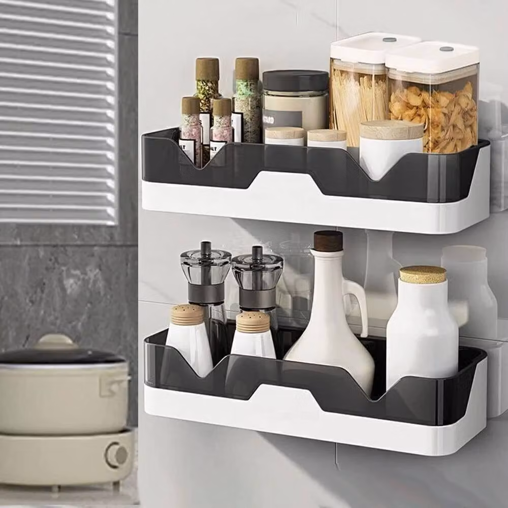 VOGREX 2-Piece Removable Bathroom Shower Shelf Rack Storage in White – 3