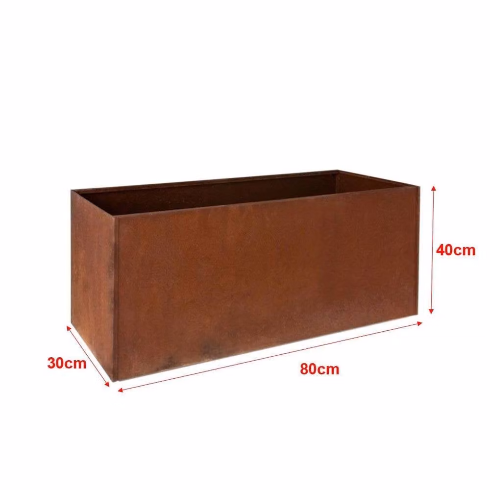 Kelvenix Large Corner Rust Planter in Brown Steel Metal – 2