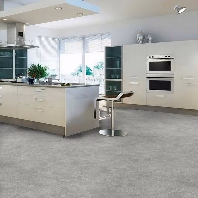 Vinyl Flooring UK Grey Plain Effect 2.0mm Cushion Backed Sheet Vinyl Flooring W: 400 cm, L: 700 cm