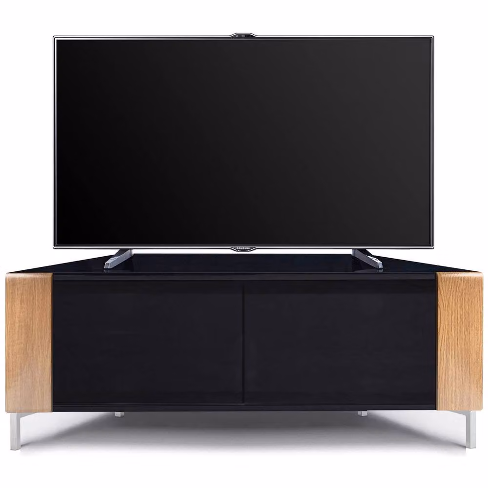 MDA Designs CORVUS Corner Black Oak TV Stand for Flat Screen TVs up to 50 inches, W: 120 cm, D: 45 cm, H: 48 cm – 3