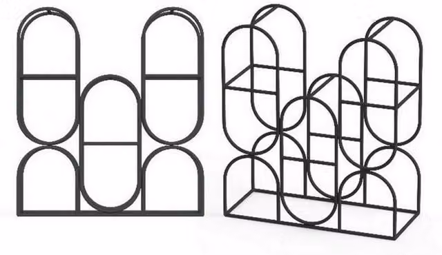 Minster 8 Bottle Cast Iron Wine Rack, Black, L8 x W18 x H33 cm – 1