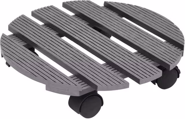 Berkfield Home WPC Plant Trolleys, 2 Pieces, Grey, W: 30 cm, D: 7.5 cm