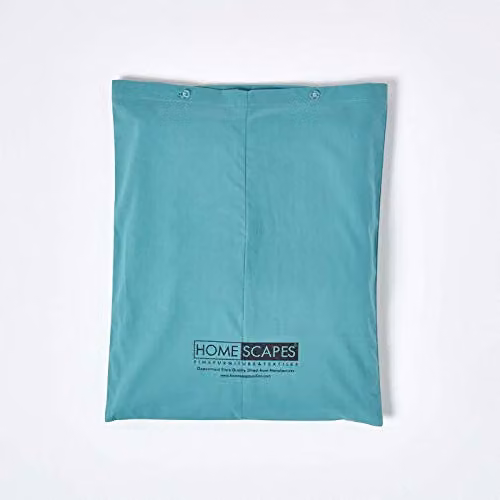 Homescapes Petrol Blue Egyptian Cotton Percale Flat Sheet, W/D/H: 90 x 200 cm – 2