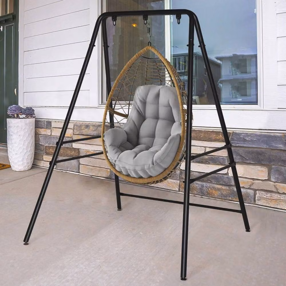 Kelvenix A-Frame Metal Hammock Stand for Hanging Chairs in Matt Black – 2