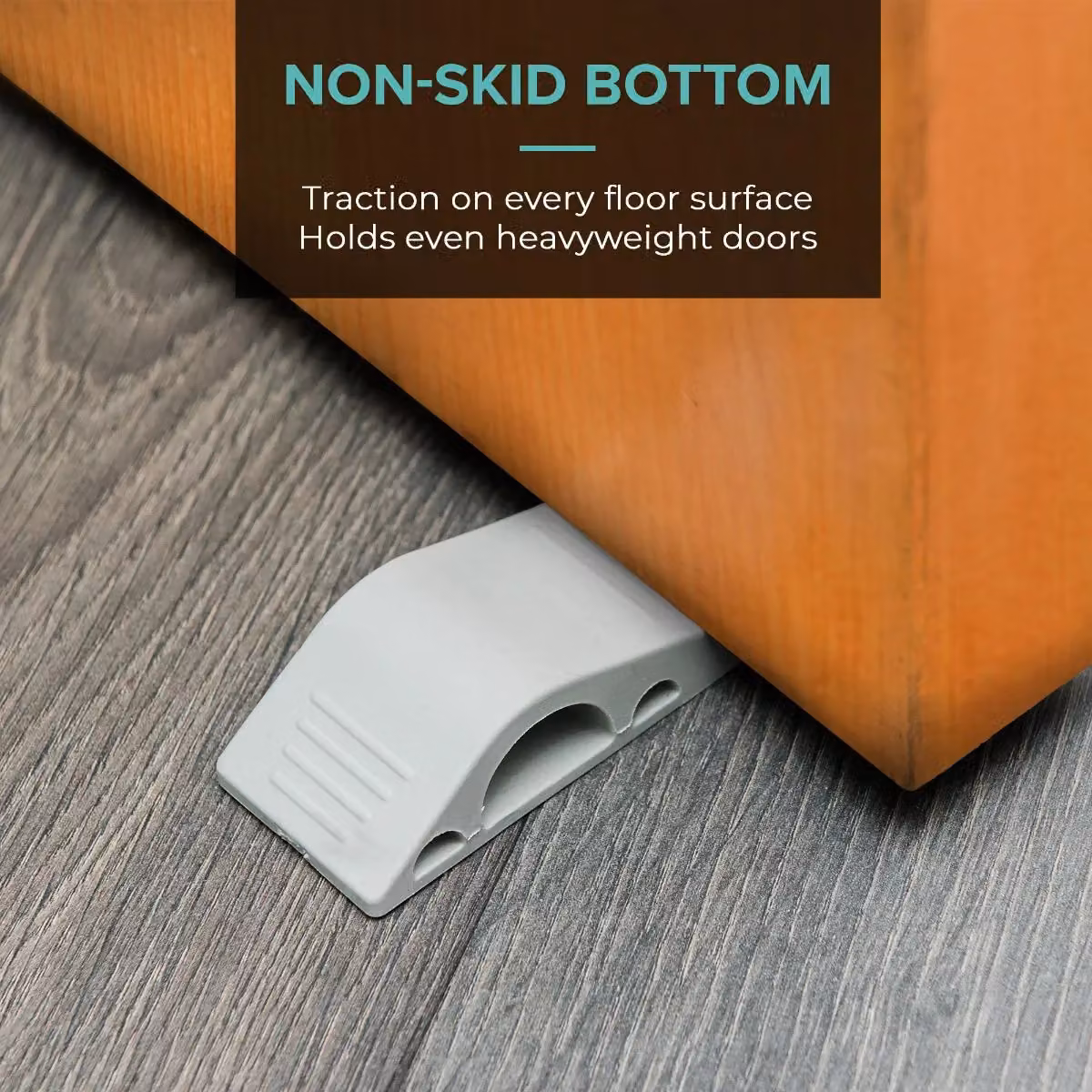 LIVIVO Heavy Duty Rubber Door Stopper Wedge with Holder, Grey – 4