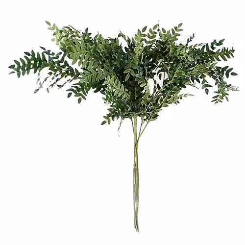 Pack of 6 Green Artificial Fern Foliage Leaf Stems, 100 cm – 2
