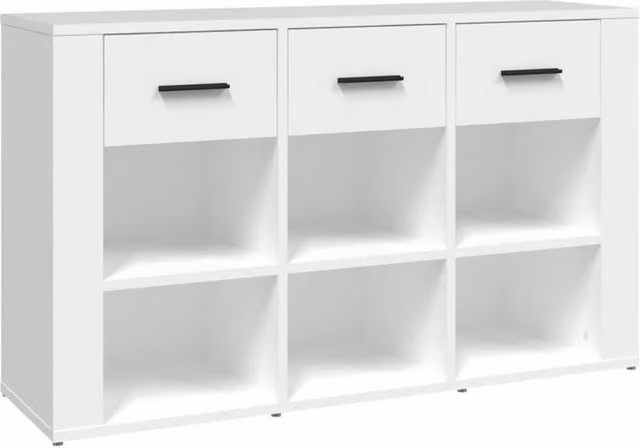 Berkfield Home Classic Sideboard in White, W/D/H: 100 x 30 x 59.5 cm