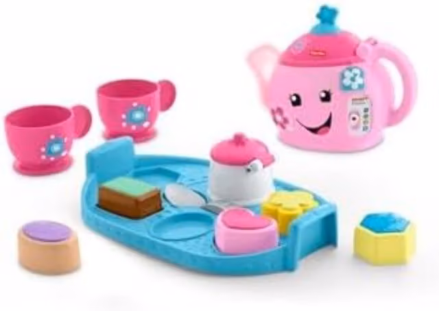 Fisher-Price Laugh And Learn Sweet Manners Tea Set, Multicolour Plastic Sensory Toy with Music and Lights