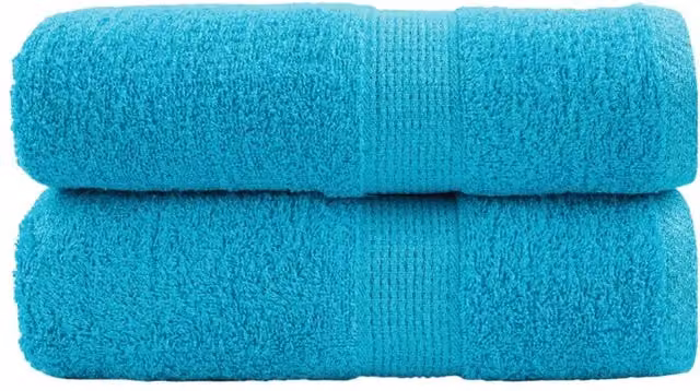Berkfield Home SOLUND Premium Cotton Soap Towels, 2 Pack, Turquoise Blue, W/D/H: 30 x 30 cm, 600 gsm