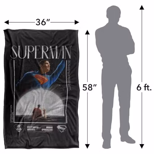 LOGOVISION Superman (2025) Movie Poster Super Soft Fleece Throw Blanket, Multicolour, W: 91 cm, D: 147 cm – 4