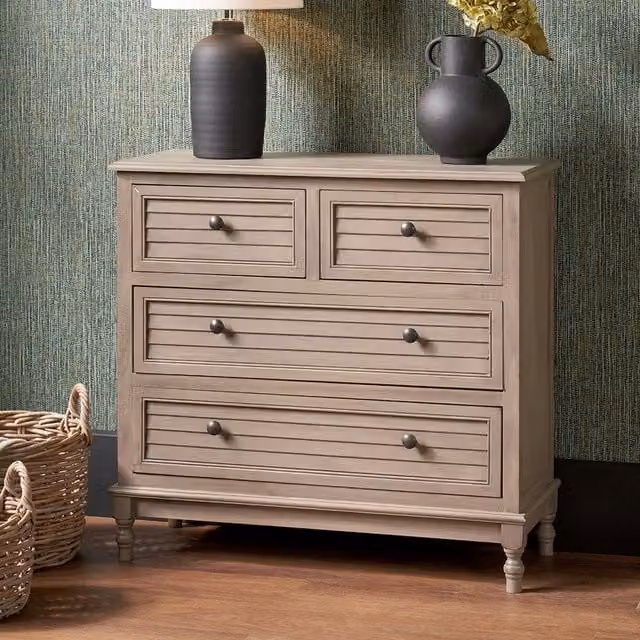 Pacific Lifestyle Mid-Century Pine 4 Drawer Unit in Black, Gold, Orange or Beige