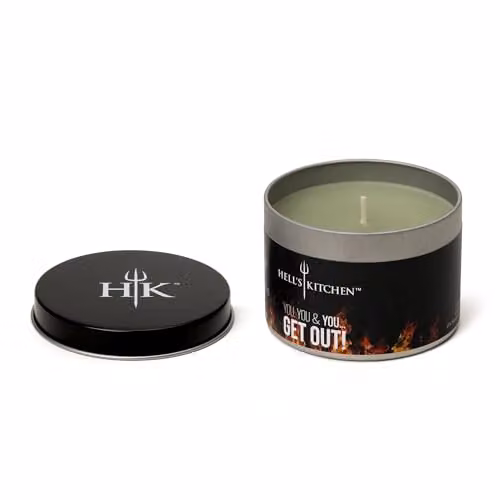 Hell's Kitchen Basil, Patchouli & Geranium Tin Candle in Green – 1