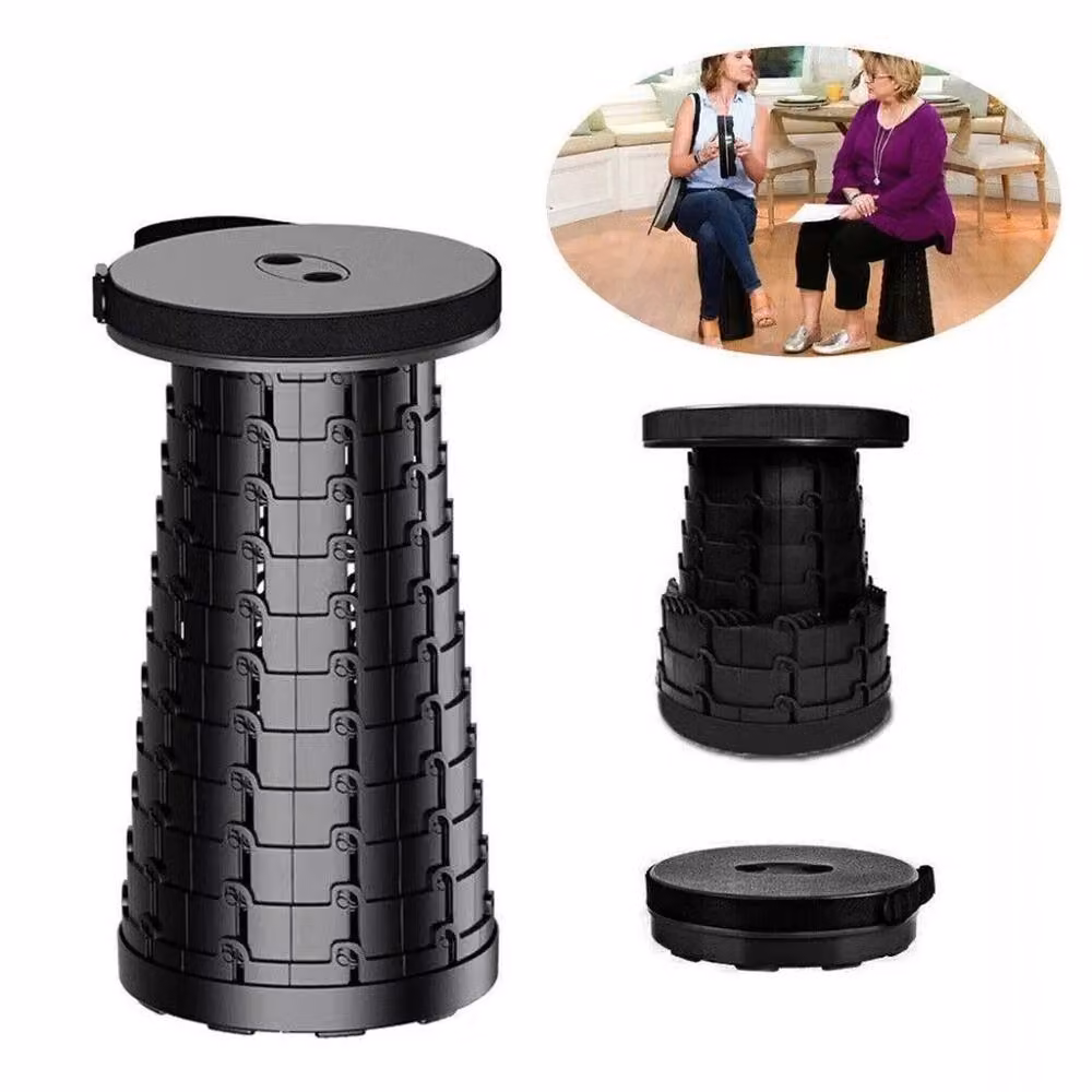 SPETLEK Portable Telescoping Folding Stool in Black – 2