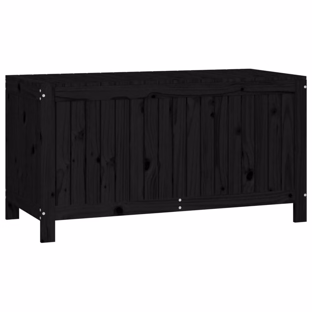 Berkfield Home Black Rustic Solid Pine Garden Storage Box W/D/H: 121 x 55 x 64 cm – 4
