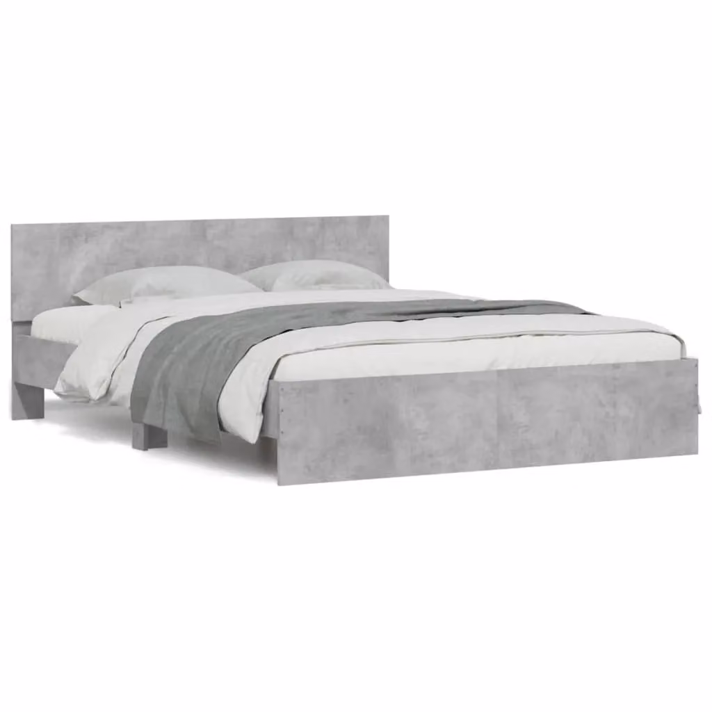 Berkfield Home King Size Bed Frame in Concrete Grey, W/D/H: 150 x 200 cm – 2