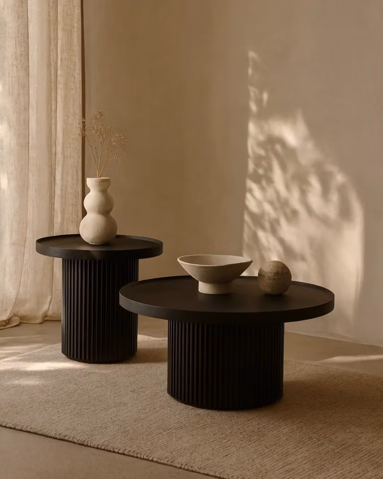 Tommy Franks Lincoln Modern Square Coffee Table in Matte Black Oak Wood and Metal, W/D/H: 80 x 80 x 45 cm