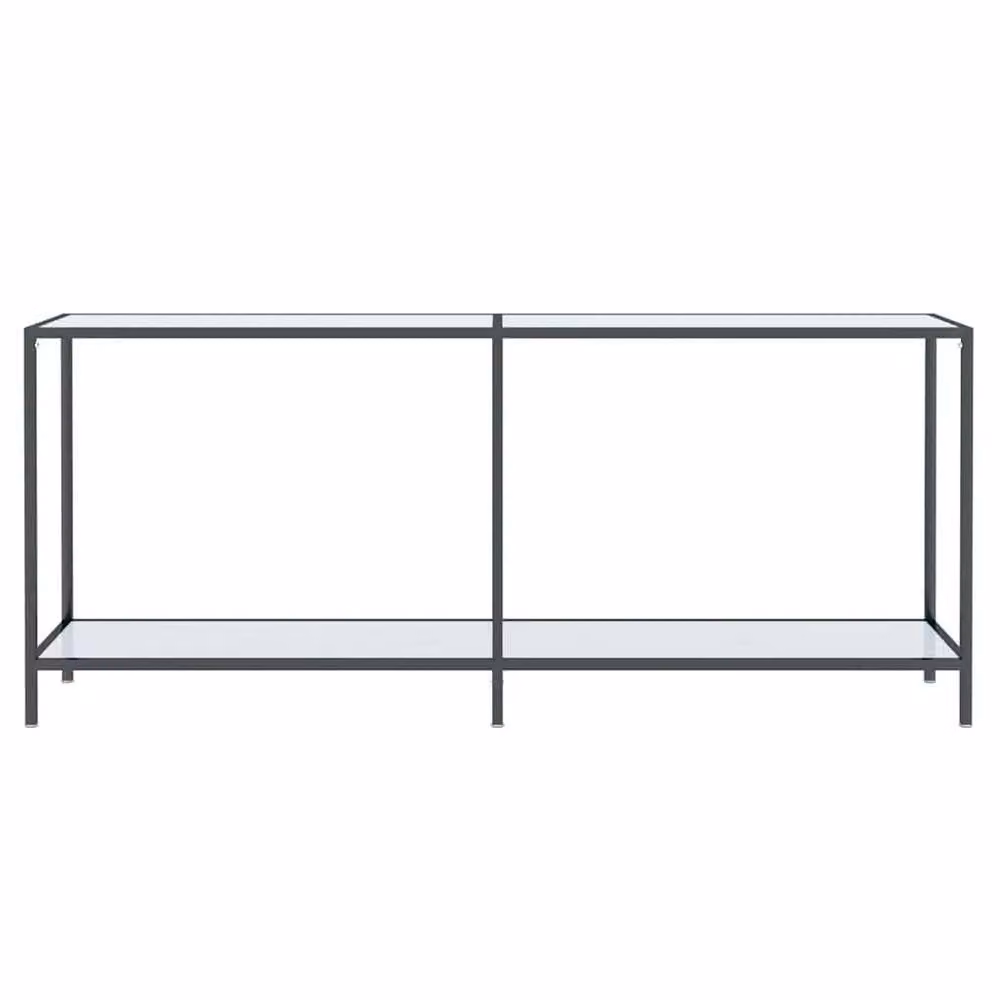 Berkfield Home White Console Table with Tempered Glass, W/D/H: 180 x 35 x 75.5 cm – 2