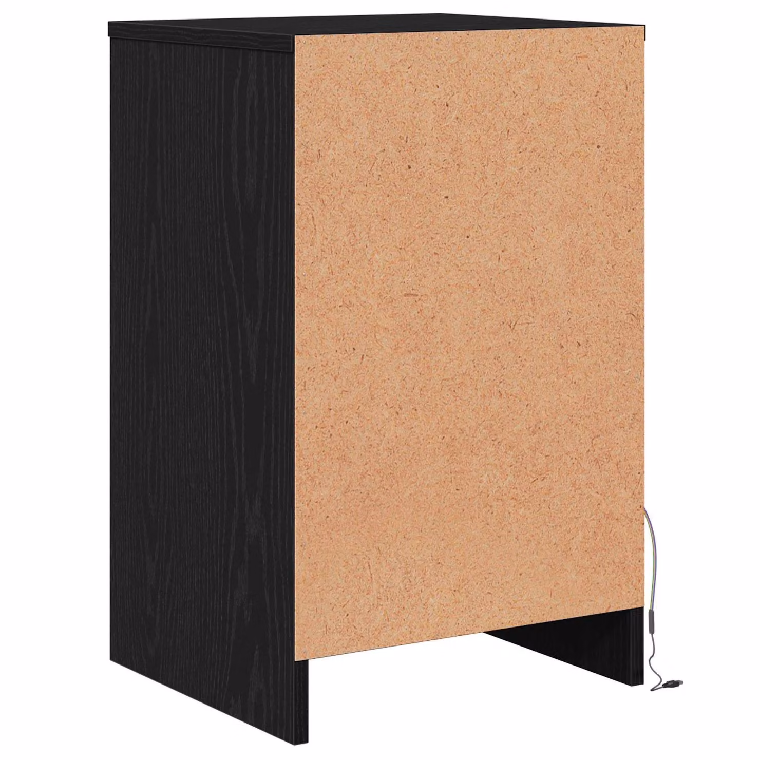 Berkfield Home Modern Black Oak Bedside Cabinet with Integrated Lighting, W: 38 cm, D: 34 cm, H: 61 cm – 5
