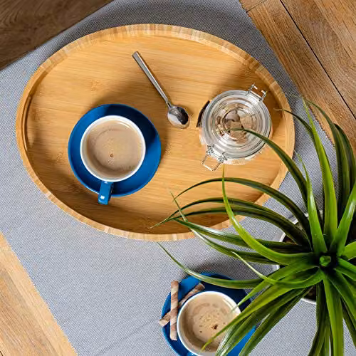 Argon Tableware Blue Stoneware Cappuccino Cup and Saucer Set, 6 Pieces – 5