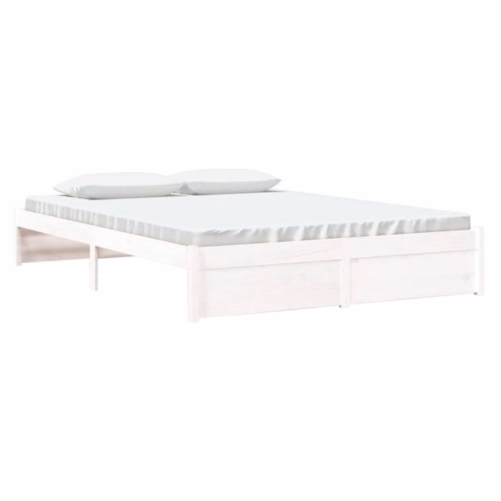 Berkfield Home White Solid Pine Wood Bed Frame W/D/H: 200 x 160 x 31 cm – 2