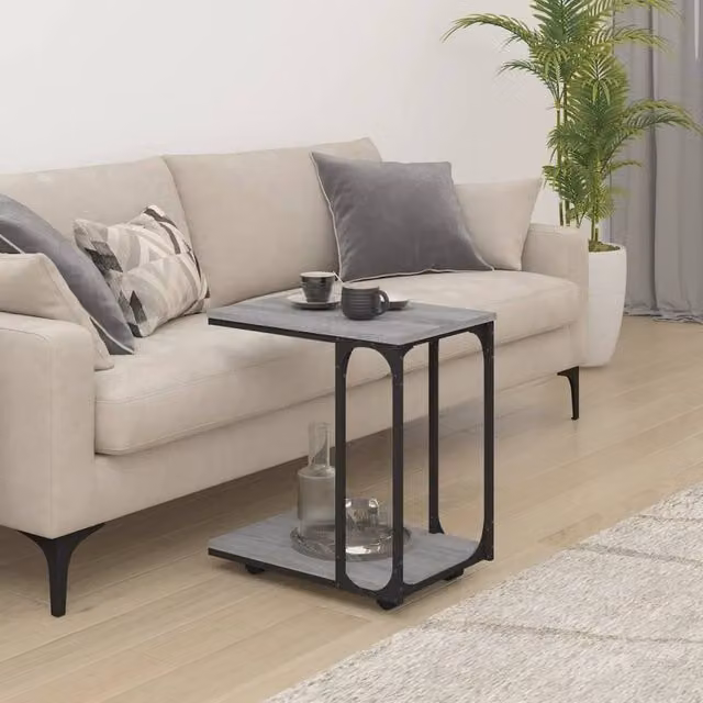 Berkfield Home Grey Sonoma Side Table with Castors, W/D/H: 50 x 35 x 55.5 cm – 1