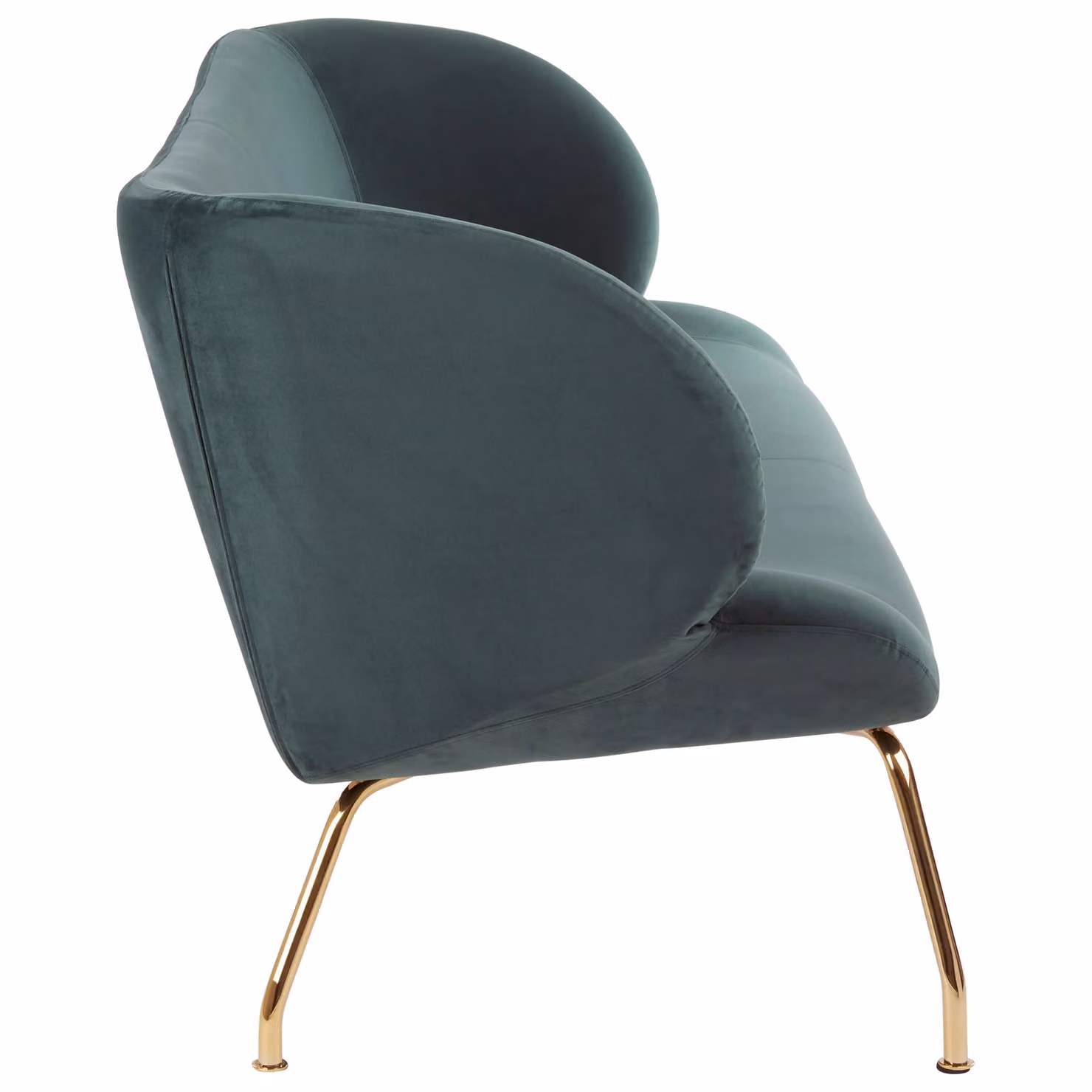 Orsina Modern 2 Seat Green Velvet Sofa with Gold Metal Legs by Interiors by Premier – 4