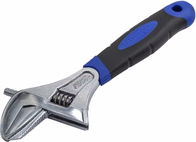 Faithfull Wide Mouth Adjustable Spanner, 200mm, Multicolour, Chrome Vanadium
