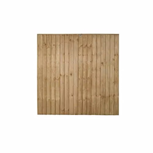 Forest Garden Brown Impregnated Square Wood Fence Panels, Pack of 20, H: 185 cm x W: 182.88 cm