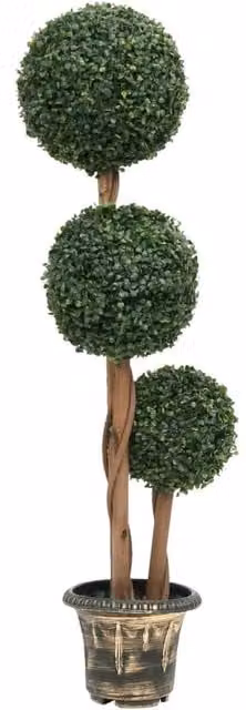 Berkfield Home Artificial Green Ball Shaped Boxwood Plant in a Pot, Height: 119 cm – 1