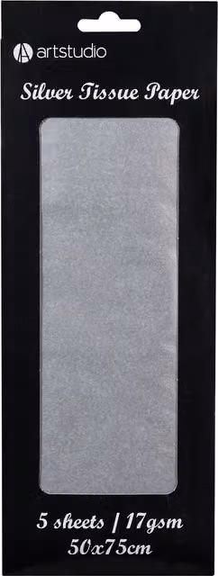 Art Studio Silver Plain Tissue Paper