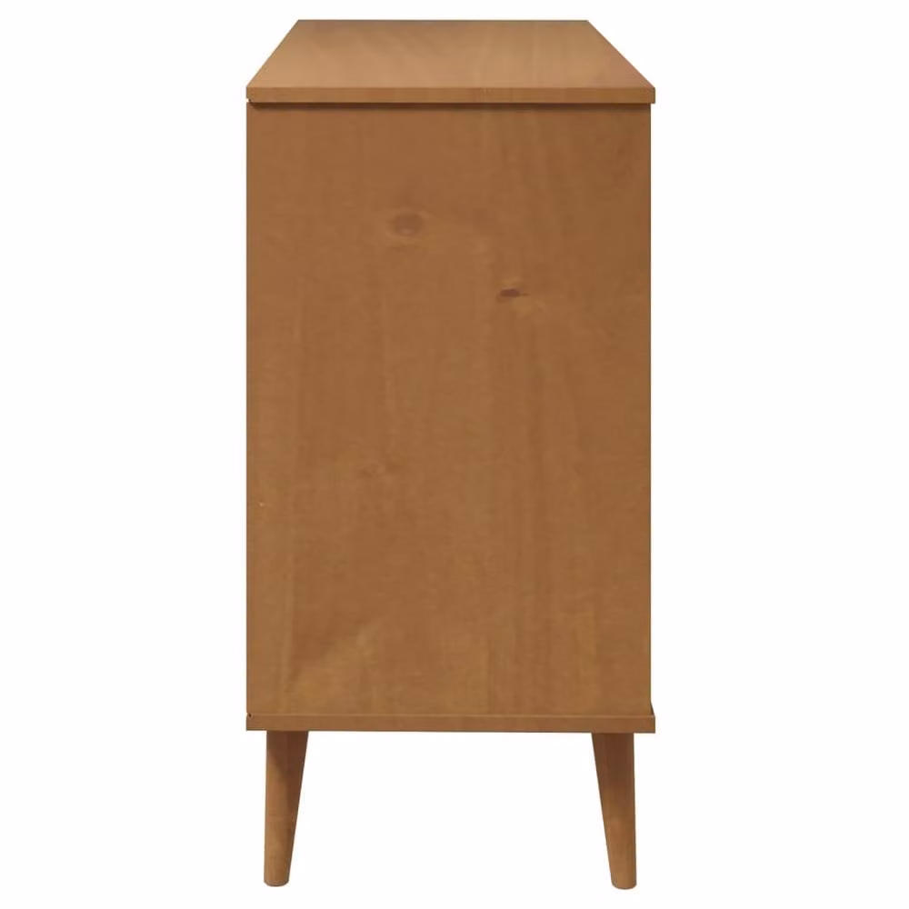 Berkfield Home Beautiful MOLDE Brown Solid Wood Pine Drawer Cabinet W/D/H: 113 x 40 x 80 cm – 3