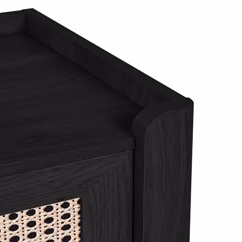 Julian Bowen Sydney 3 Drawer Chest in Black with Rattan Print – 6