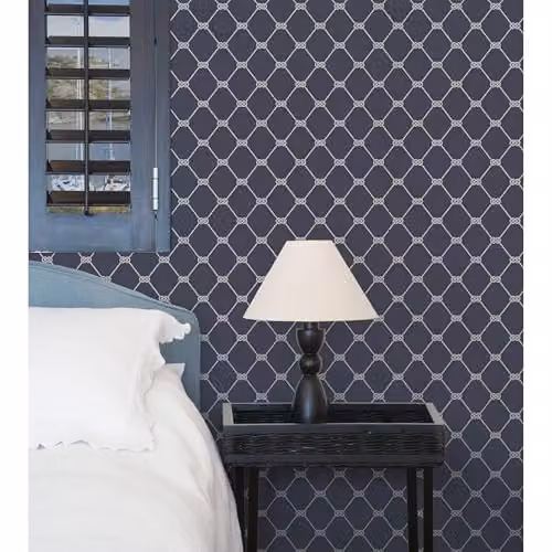 Galerie Deauville 2 Rope Design Maritime Geometric Abstract Wallpaper in White and Blue – 2