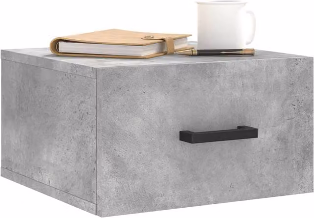 Berkfield Home Decorative Wall-mounted Bedside Cabinets, 2 Pack, Concrete Grey, W: 35 cm, D: 20 cm, H: 35 cm