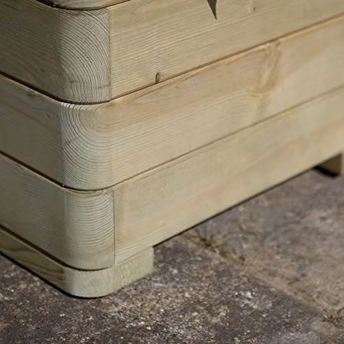 Rowlinson Marberry Grand Square Wood Planter, Brown, W: 50 cm, D: 50 cm, H: 39 cm – 4