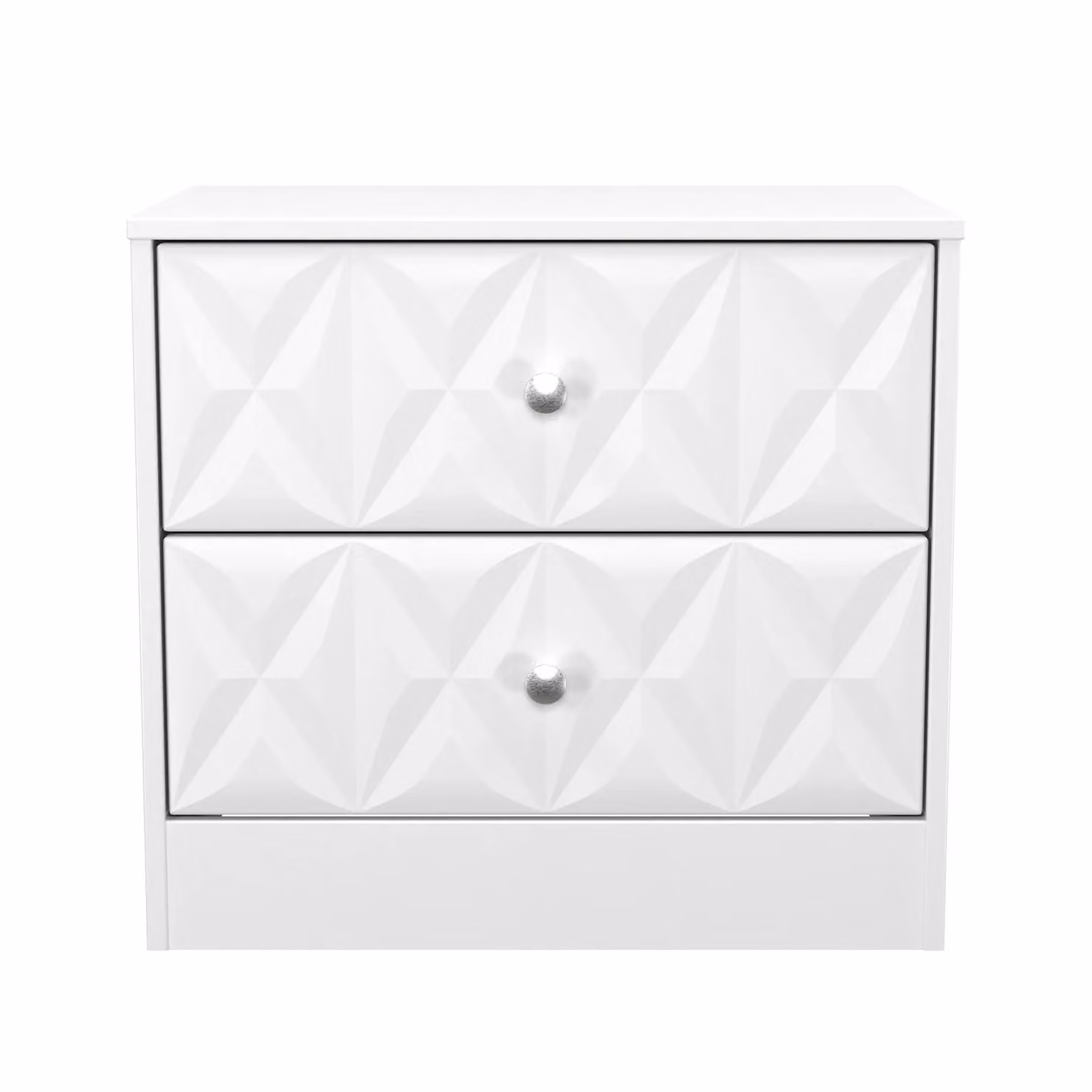 Ready Assembled 2 U Memphis 2 Drawer White Metal Side Table – 2